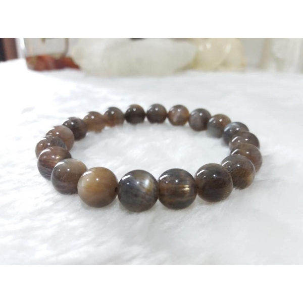 MEGBERRY® Mens Bracelet Natural Black Moonstone Onyx beads 925 Sterling  Silver | eBay